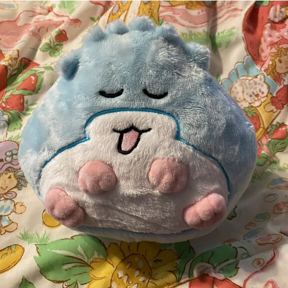Hamsta World Blue Hamster Plush Stuffed Animal Kawaii Anime Blue White 8”